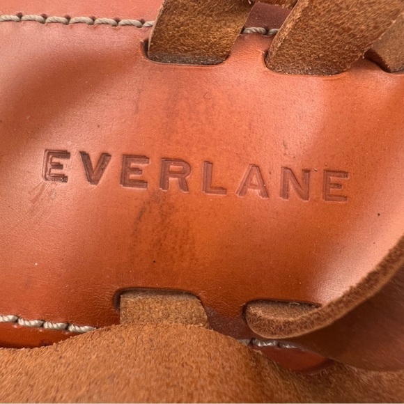 Everlane Brown Adjustable Strap Flat Strappy Leather Sandals Size 8 Women’s - Picture 2 of 10